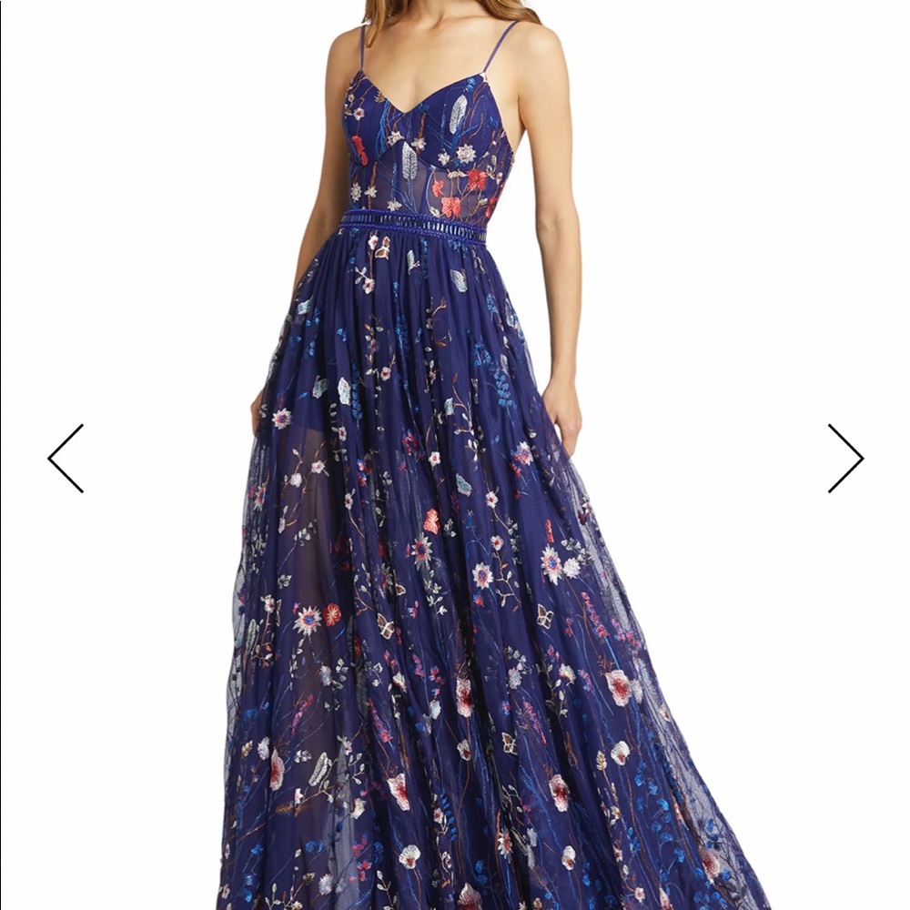 Mac Duggal blue floral gown